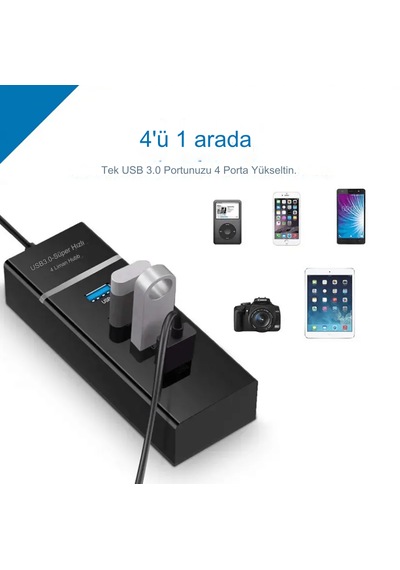 Portatif 4 Girişli Usb Çoklayıcı Usb Hub 3,0 Laptop Uyumlu