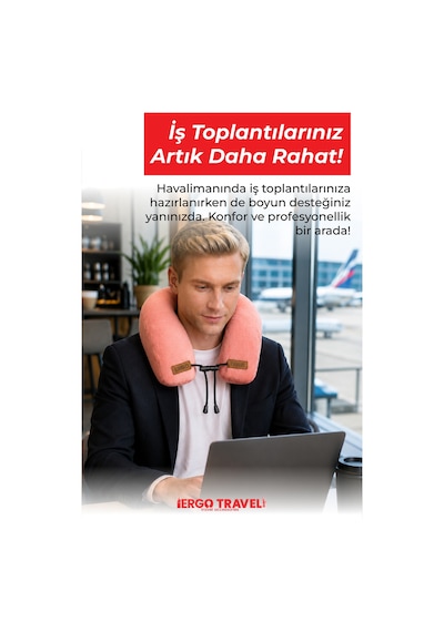 Viscofoam Lux Ortopedik Seyahat Yastığı Visco Boyun Destekli Seyahat Yastığı - Somon