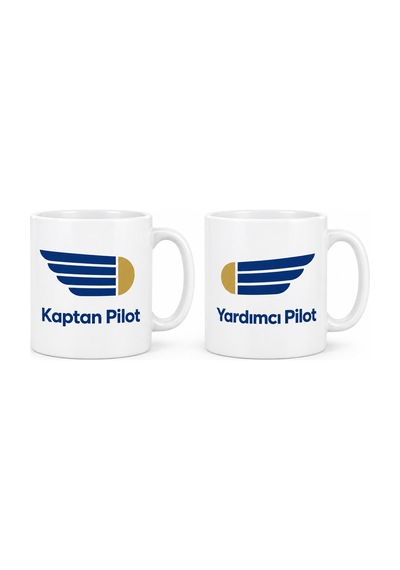 Storeşahin Kaptan Pilot Ve Yardımcı Pilot 2'li Porselen Kupa Seti - Model 405 Shn0720 Çok Renkli
