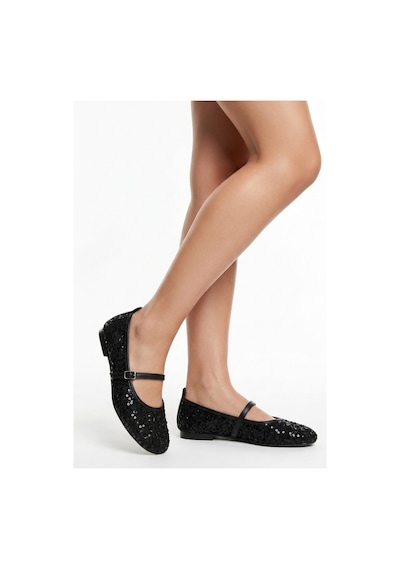 Mysshoes Dunte Siyah Tül Babet Ayakkabı siyah