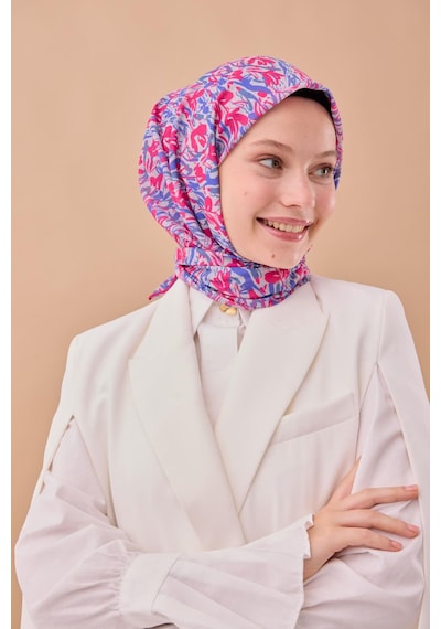 Silk Home Soft Eşarp 73091-06 Ekru, Çelik Mavi, Pembe, Mor
