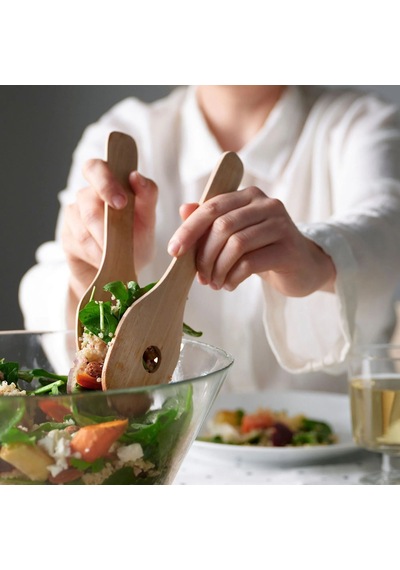 Ikea Skallknekt 2 Parça Salata Servis Kaşığı Seti 23 Cm Bej