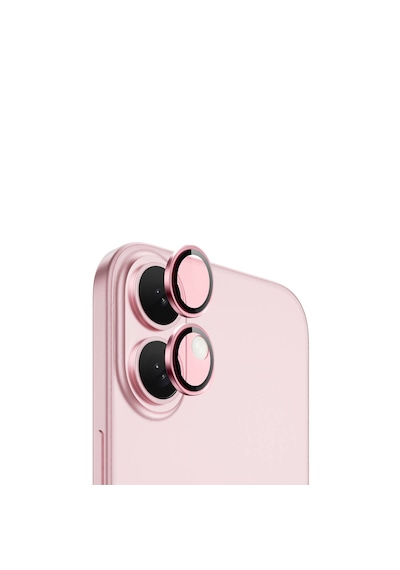 Apple Uyumlu iPhone 16/16 Plus Kamera Lens Koruyucu Halka Set-al8114 Pembe