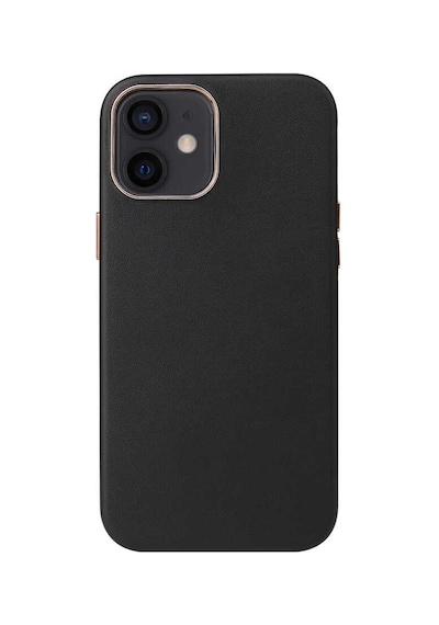 Apple Uyumlu iPhone 12 Mini Uyumlu Zore Leathersafe Wireless Kılıf-siyah Siyah -
