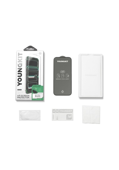 Apple Uyumlu iPhone 16 Pro Youngkit 2.5d Anti Reflective Parmak İzi Bırakmayan Temperli Cam Ekran Koruyucu Şeffaf