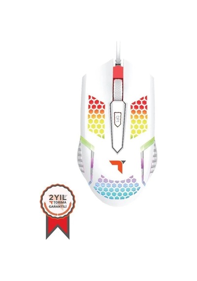 Oyun Aracı Teknik Ekipman Çalışma Faresi Tm-15 Usb Rgb Aydınlatmalı Oyuncu Mouse Beyaz