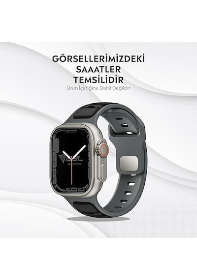 Apple Watch Series Se/11/10/9/8/7/6/5/4/3 İle Uyumlu Silikon Kordon 46mm/45mm/44mm, Series 10 42mm/41mm/40mm/38mm
