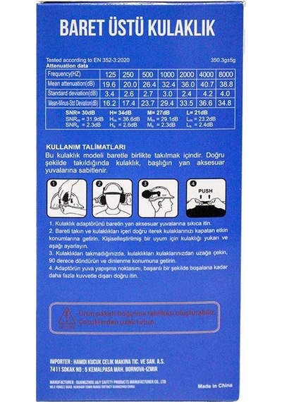 Hegi Safety Em5007e Barete Monte Edilebilir Kulaklık 30db Snr