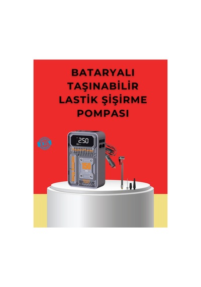 Depomıx Hızlı Şişirme Güçlü Motorlu 150 Psı Araba 92557 Lastik Pompası