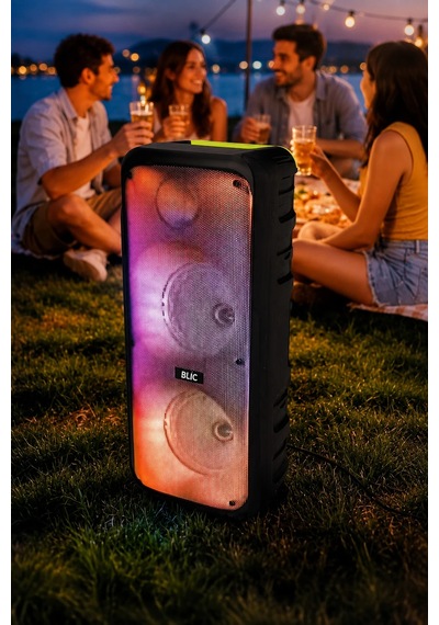 Diğer - Siyah - Blic Bls-49 16w Rgb Bluetooth Mikrofonlu Kumandalı Kareoke Kablosuz Hoparlör