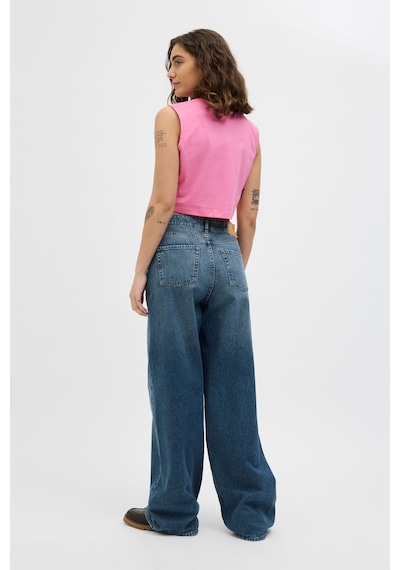 Jjxx Jxalvıra Slım Sl Crop Eve Pembe Kadın Kısa Kol T-shirt Pembe
