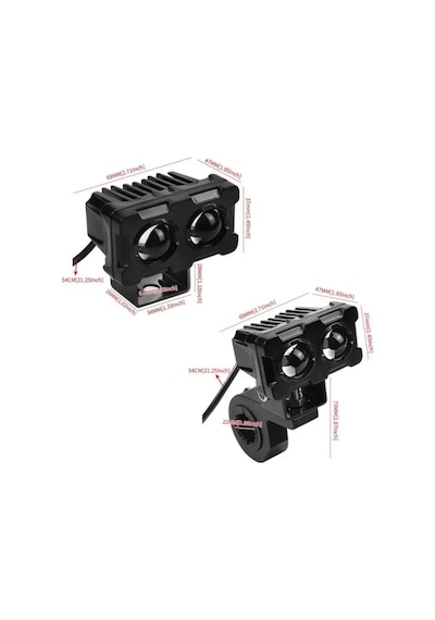 Robot Sis Farı Çift Renk Sarı-beyaz Araç Motosiklet Led Lamba Çift Gözlü 50w Metal 1 Adet