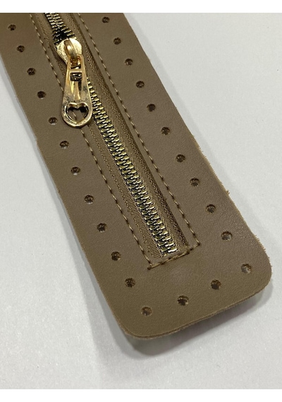 Karantuhafiye Derili Fermuar / Çanta Fermuarı / Kapak Fermuar 30 Cm Vizon Vizon