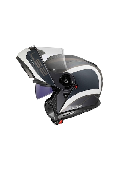 Ls2 Strobe 2 Victory Çene Açılır Kask Mat Titanyum - Beyaz - Mavi
