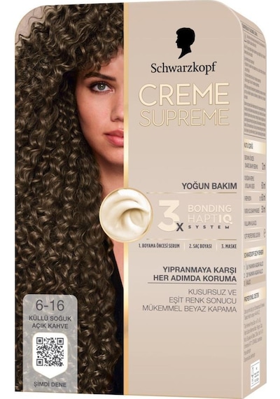 Creme Supreme Saç Boyası 6-16 Küllü Soğuk Açık Kahve
