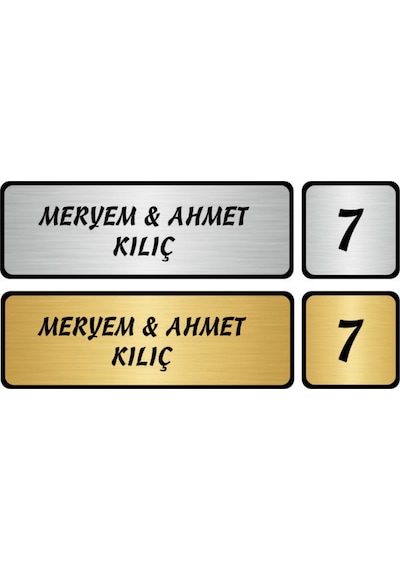 Metal Kapı İsimliği Ve No Oval