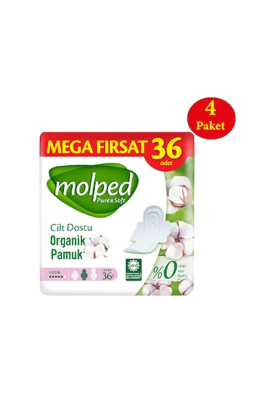 Molped Pure Soft Mega Fırsat Hijyenik Ped Uzun 4 x 36'lı