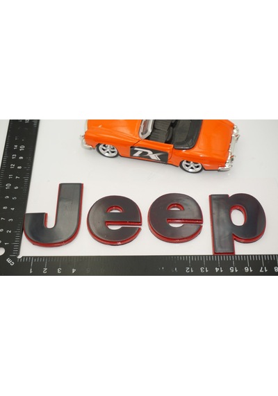 Dk Tuning Jeep Wrengler Gladiator Antrasit Kırmızı Yazı Logo Amblem -