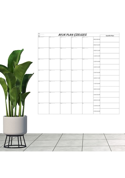 Lunaev Aylık Planlayıcı Manyetik Duvar Stickerı Takvim Plan Çizelgesi Yazı Tahtası 0