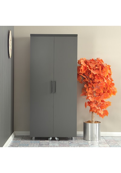 Pasific Home Guzzo Tekerlekli Kiler Çok Amaçlı Erzak Dolabı 80 cm Antrasit