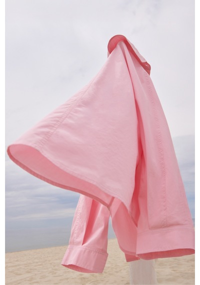 Suud Collection Pembe Klara Yıkamalı Poplin Gömlek