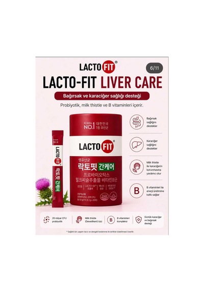 Lacto-fit Liver Care Probiyotik, Milk Thistle Ve B Vitaminleri İçeren Takviye Edici Gıda 60 Saşe 120 G