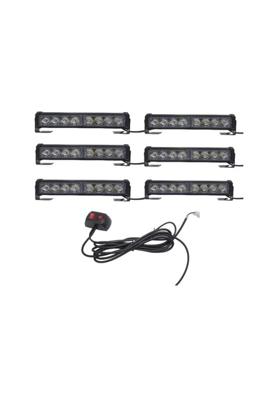 6'lı 48 Led Çakar Lamba Mavi-beyaz-kırmızı 12-30v / Lapa545