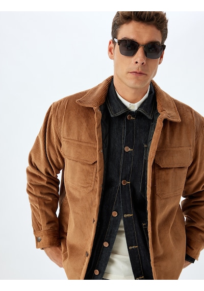Koton Slim Fit Ceket Fitilli Kadife Gömlek Yaka Kapaklı Cep Detaylı Pamuklu Deve Tüyü 5wam20118hw Taba Koton Slim Fit Ceket Fitilli Kadife Gömlek Yaka Kapaklı Cep Detaylı Pamuklu Deve Tüyü 5wam20118hw Taba