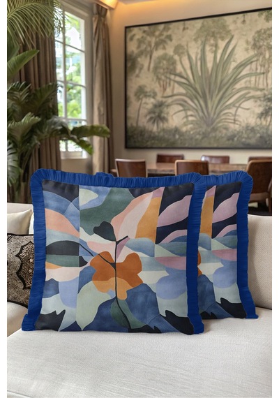 Soyut Çiçek Desen Saçaklı Yastık Kılıfı-sanatsal Floral Mavi Pembe Lacivert Püsküllü Kırlent Kılıfı Sessiz Esinti Ritüel Soyut Çiçek Desen Saçaklı Yastık Kılıfı-sanatsal Floral Mavi Pembe Lacivert Püsküllü Kırlent Kılıfı Sessiz Esinti Ritüel