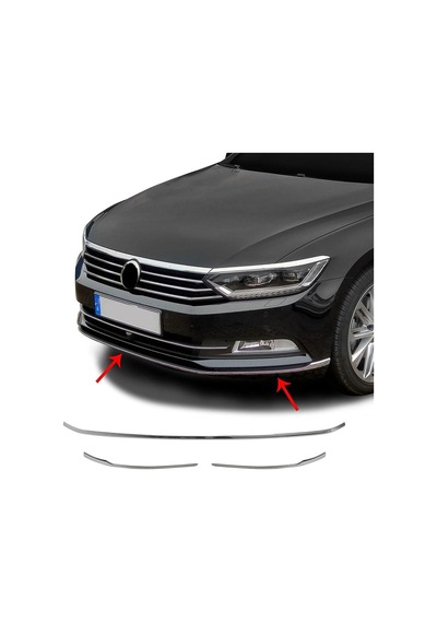 Vw Passat B8 Ön Tampon Çıtası - Krom 3 Parça Sd/sw 2015-2019