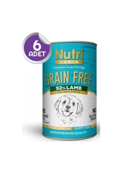 Nutri Canin Tahılsız %92 Kuzu Etli Konserve Yavru Köpek Maması 6 x 400 G