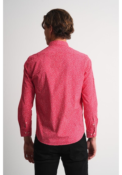 Alexander Gardi Alexandergardı Desenli Slim Fit Erkek Gömlek Pembe