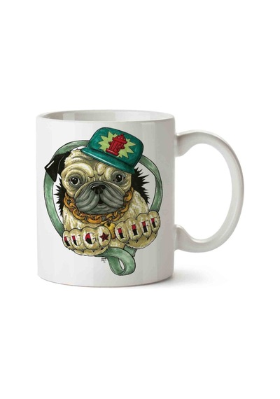Pug Life Köpek Porselen Kupa Bardak Beyaz