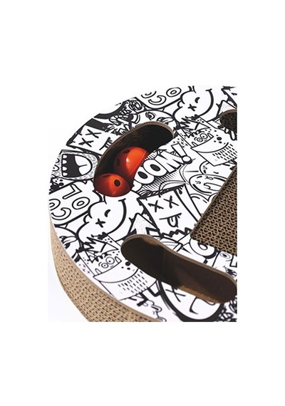M-pets Urban Style Freestyle Kedi Karton Tırmalama Tahtası Siyah Beyaz 50x30 Cm 244-54019.01