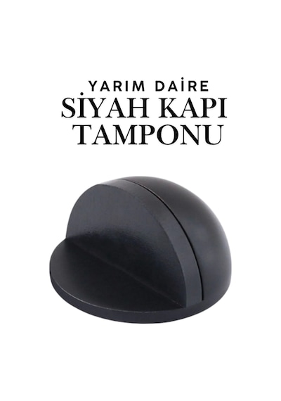 Siyah Yarım Daire Yapışkanlı Kapı Tamponu Kapı Stoperi Metal Kapı Stopu Durdurucu Kapı Kolu Koruyucu