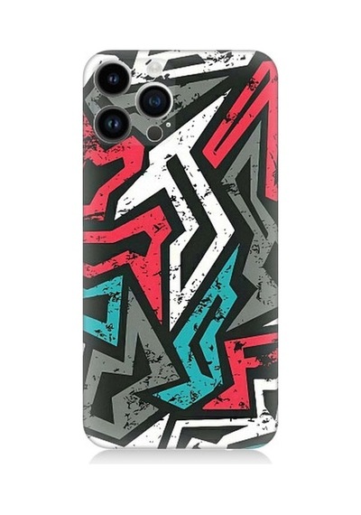 Apple Uyumlu iPhone 13 Pro Max Grafiti Mozaik Desenler Desenli Silikon Kılıf