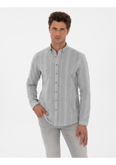 Pierre Cardin Erkek Gri Gömlek Desenli 50312373-vr024 Gri