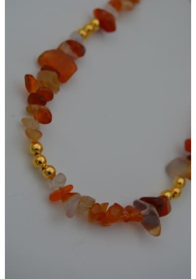 Stoneage Yemen Akiği Doğaltaşli  Kolye Bronz