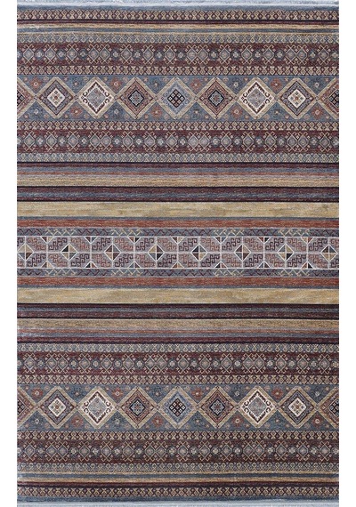 Artemis Halı Bella 06476e Lacivert Terra Bohem Retro Tarz İpek Halı