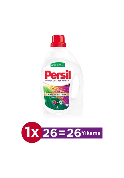 Power Jel Color Derin Temizleme Plus 26 Yıkama Renkliler İçin Sıvı Çamaşır Deterjanı 1 X 1690 Ml Diğer