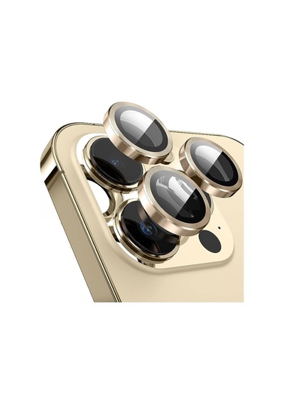 Apple Uyumlu iPhone 14 Pro / 14 Pro Max Alüminyum Seri Kamera Lens Koruyucu Gold Gold