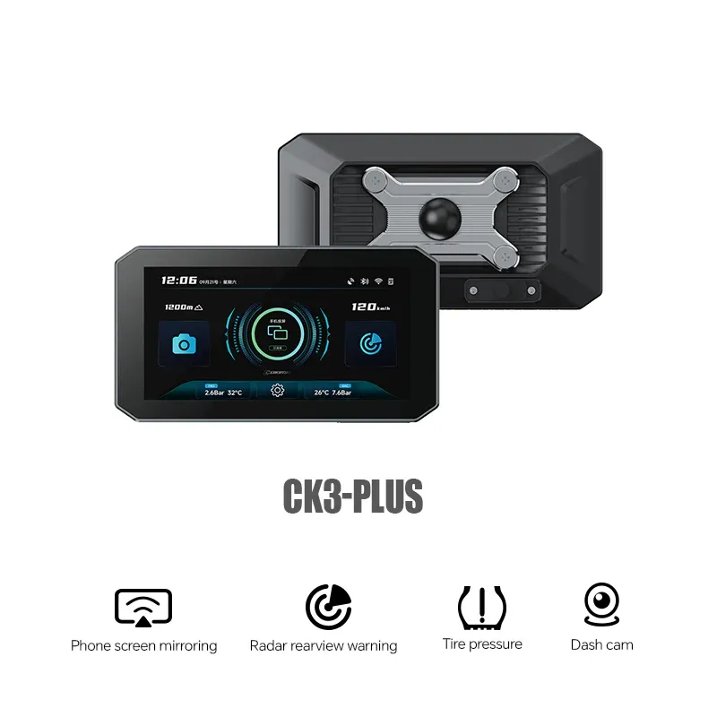 Cokima Ck3-qc Plus Motosiklet Carplay Android Auto Ön Arka Kamera Radar Lastik Basınç Diğer