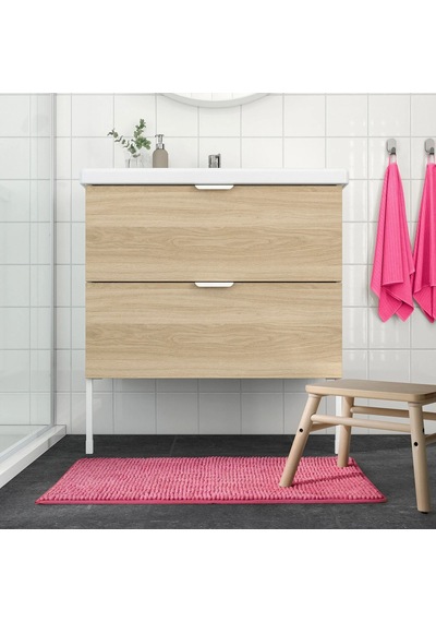 Ikea Toftbo Banyo Halısı Paspas 50 X 80 Cm Koyu Pembe