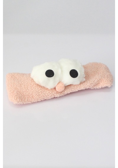 Toyaş Baykuş Peluş Bandana Makyaj Spa Saç Bandı Gül Kurusu Çok Renkli