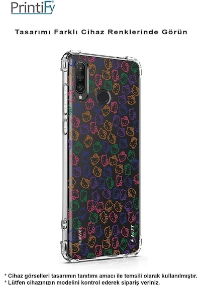 Samsung Galaxy A26 İle Uyumlu Hello Kitty Baskılı Şeffaf Köşe Korumalı Antişok Kılıf