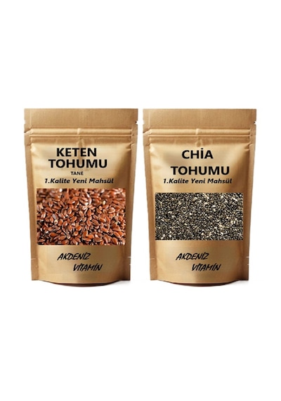 Akdeniz Vitamin Chia Tohumu 500 G + Keten Tohumu 500 G