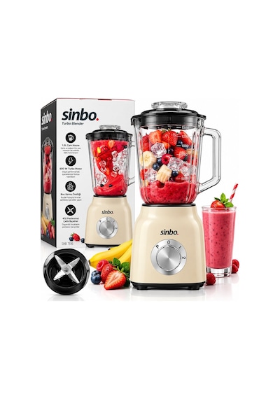 Sinbo Shb-7516 Turbo El Blender Seti 600w 1.5 Lt Cam Hazne Krem