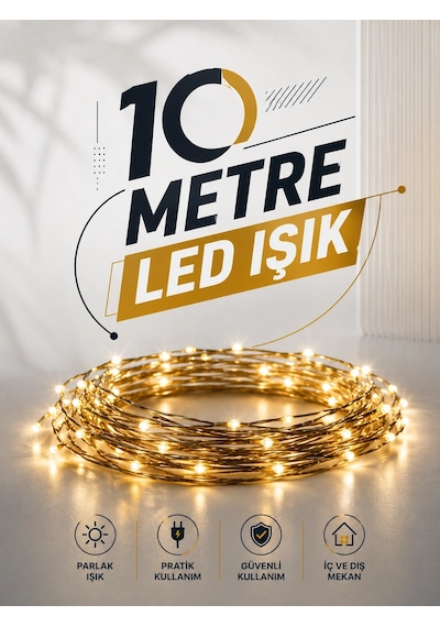 Mey İthalat 10 Metre Led Işık Gün Işığı Her Ortama Uygun Ampüllü