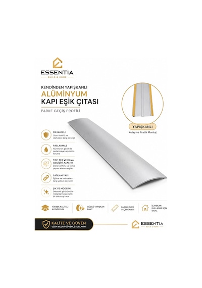 Kendinden Yapışkanlı Alüminyum Kapı Eşik Çıtası Parke Geçiş Profili 80 Cm Çoklu Renk