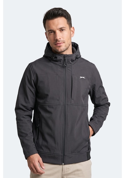 Slazenger Centra Erkek İçi Polarlı Rüzgar Ve Su Geçirmez Softshell Antrasit Mont & Kaban
